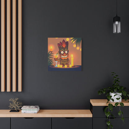 Canvas Print, Whimsical Retro Tiki Art, Tropical Drink, Matte Finish, 1 25", Wall Art, Home Decor, Beach House Decor, Hawaiian Decor,