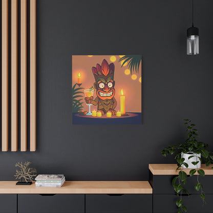 Canvas Print, Whimsical Retro Tiki Art, Tropical Drink, Matte Finish, 1 25", Wall Art, Home Decor, Beach House Decor, Hawaiian Decor,