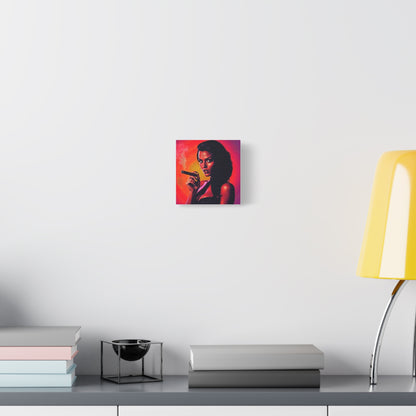 Canvas Wall Art, Pinup Woman Smoking Cigar for Man Cave, Cigar Aficionados, Retro Art Decor, Pinup Art Print, Wall Decor