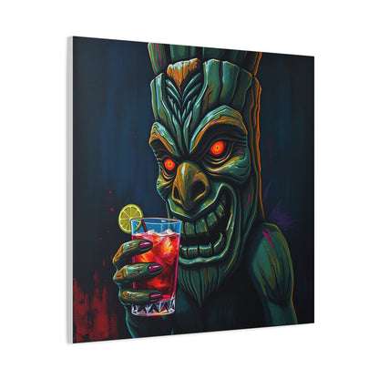 Tiki Bar Art Canvas, Unique Wall Decor for Home, Tiki Themed Gift, Tropical Vibe, Party Decoration, Bar Wall Art