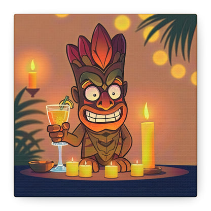 Canvas Print, Whimsical Retro Tiki Art, Tropical Drink, Matte Finish, 1 25", Wall Art, Home Decor, Beach House Decor, Hawaiian Decor,