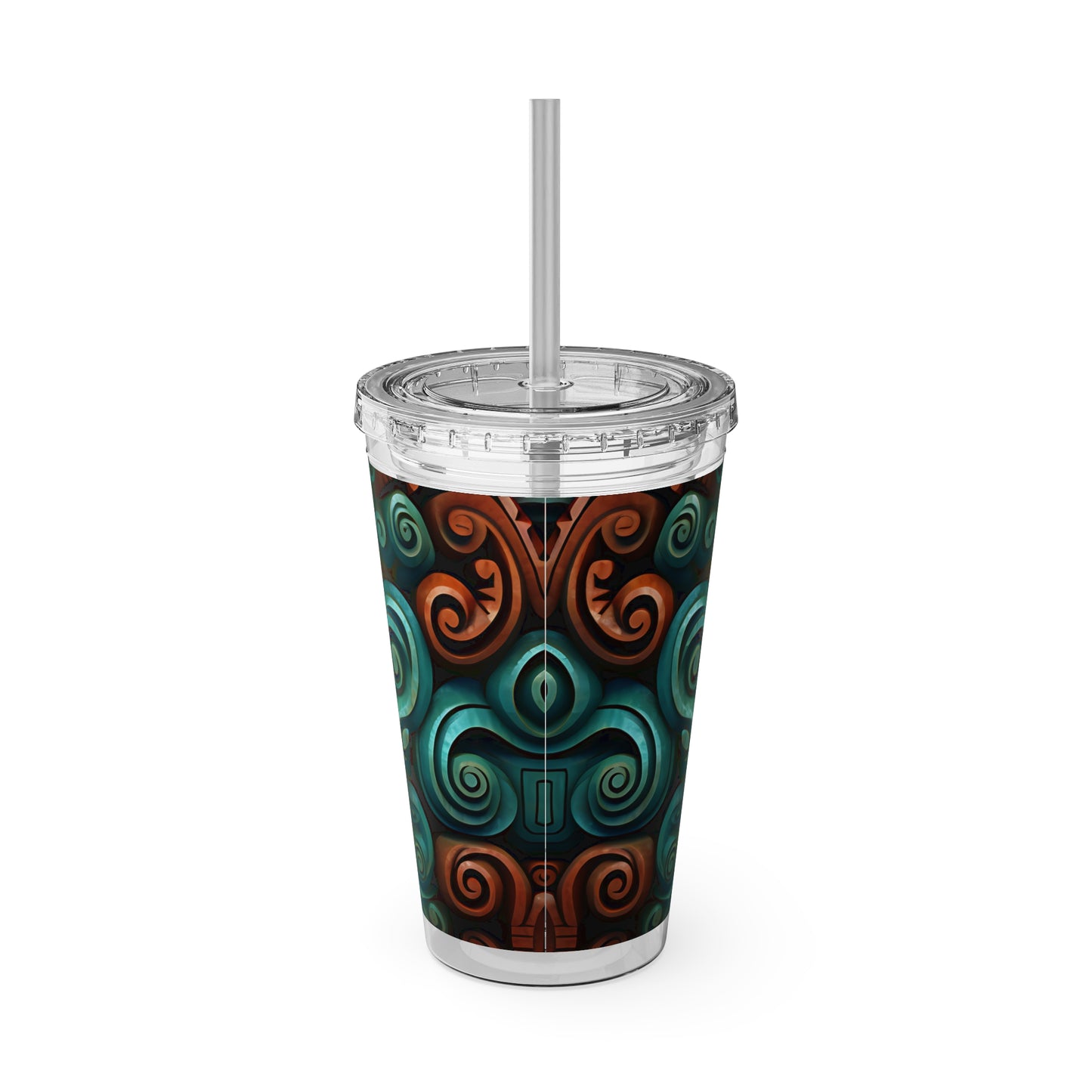 Tiki Sunsplash Tumbler with Straw, 16oz
