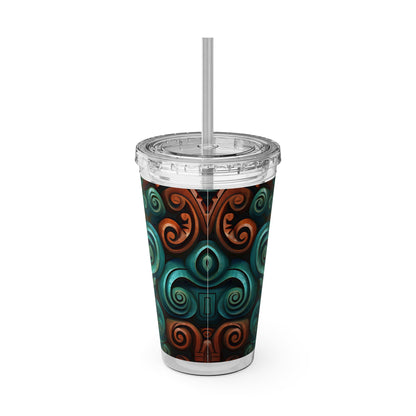 Tiki Sunsplash Tumbler with Straw, 16oz