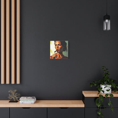 Canvas Wall Art, Pinup Woman Smoking Cigar for Man Cave, Cigar Aficionados, Retro Art Decor, Pinup Art Print, Wall Decor