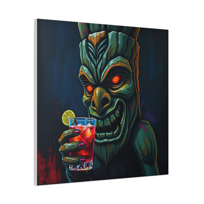 Tiki Bar Art Canvas, Unique Wall Decor for Home, Tiki Themed Gift, Tropical Vibe, Party Decoration, Bar Wall Art