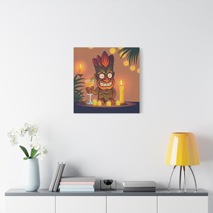 Canvas Print, Whimsical Retro Tiki Art, Tropical Drink, Matte Finish, 1 25", Wall Art, Home Decor, Beach House Decor, Hawaiian Decor,