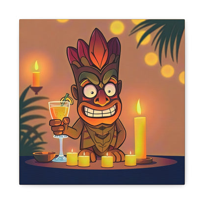 Canvas Print, Whimsical Retro Tiki Art, Tropical Drink, Matte Finish, 1 25", Wall Art, Home Decor, Beach House Decor, Hawaiian Decor,