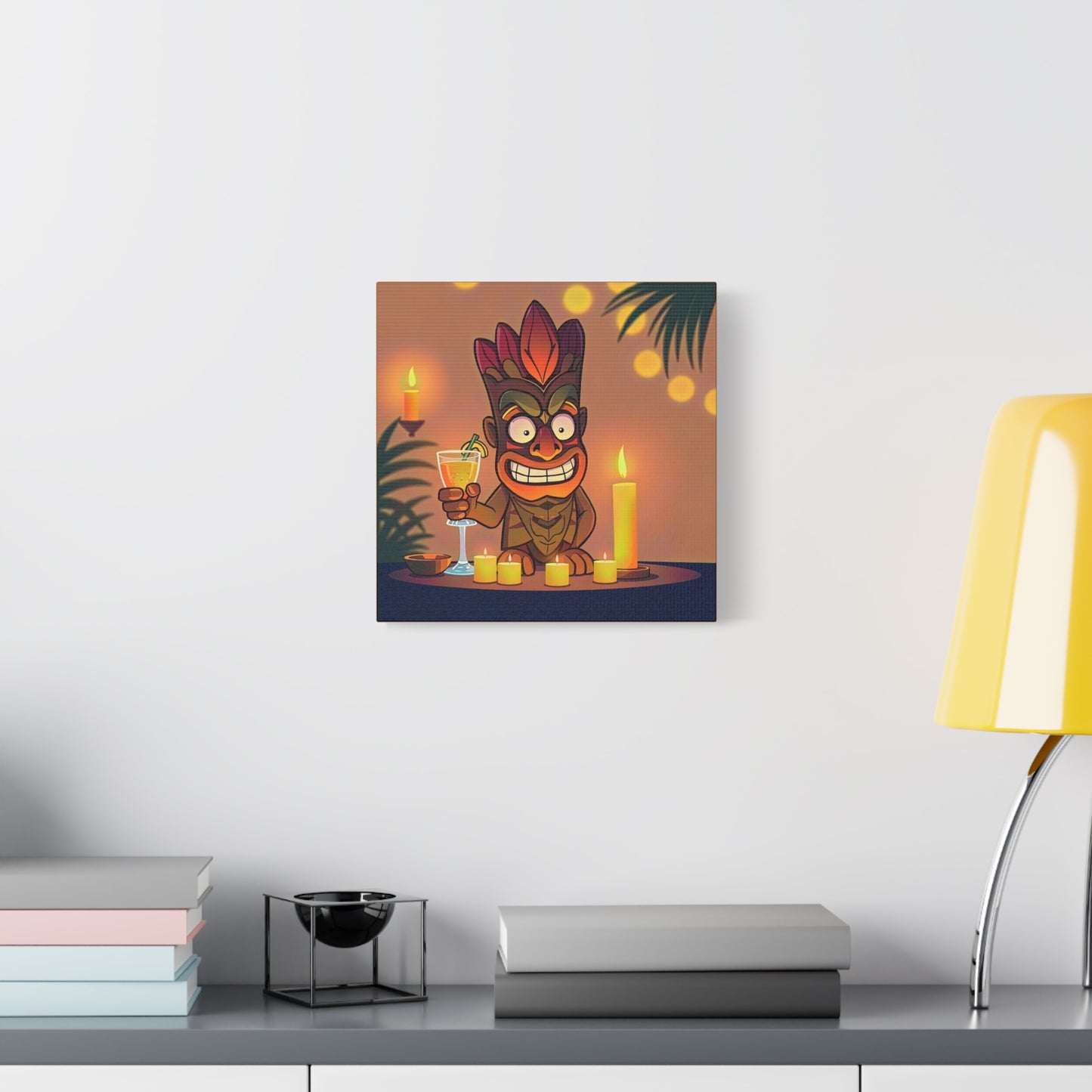 Canvas Print, Whimsical Retro Tiki Art, Tropical Drink, Matte Finish, 1 25", Wall Art, Home Decor, Beach House Decor, Hawaiian Decor,
