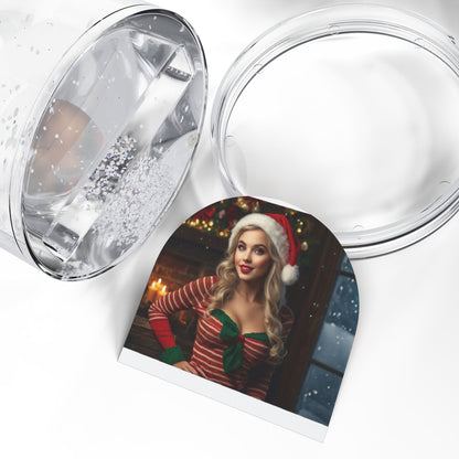 Retro Pinup Girl Christmas Snow Globe #1