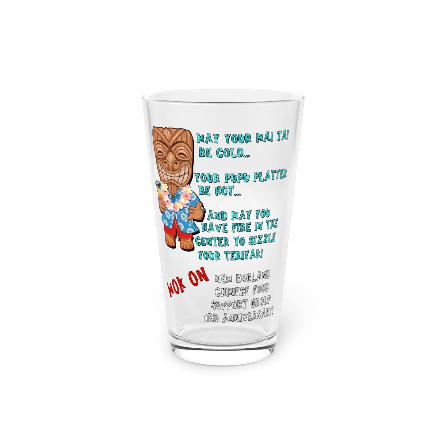New England Chinese Food Pint Glass, 16oz