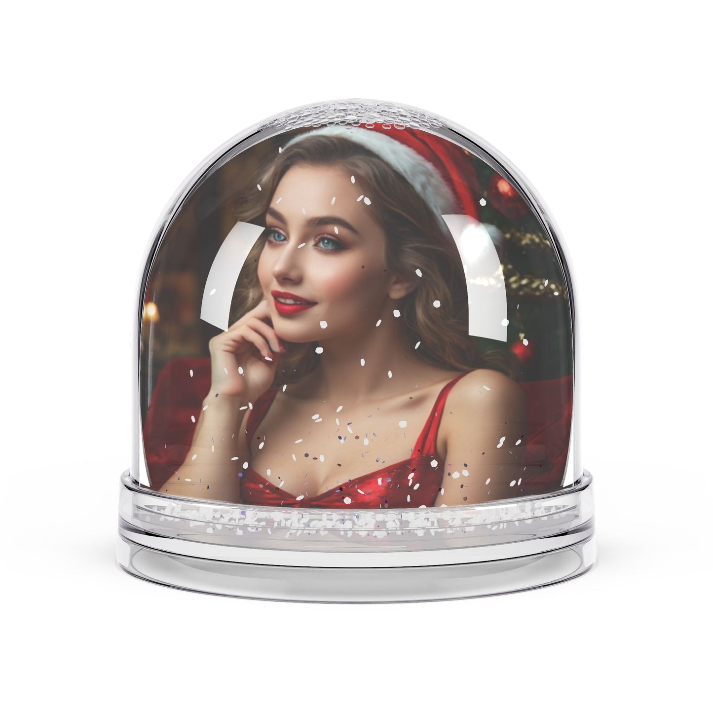 Retro Pinup Girl Christmas Snow Globe #4