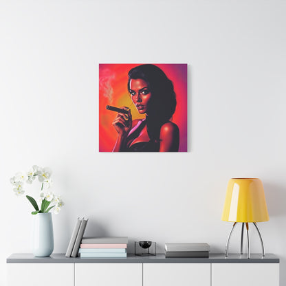 Canvas Wall Art, Pinup Woman Smoking Cigar for Man Cave, Cigar Aficionados, Retro Art Decor, Pinup Art Print, Wall Decor