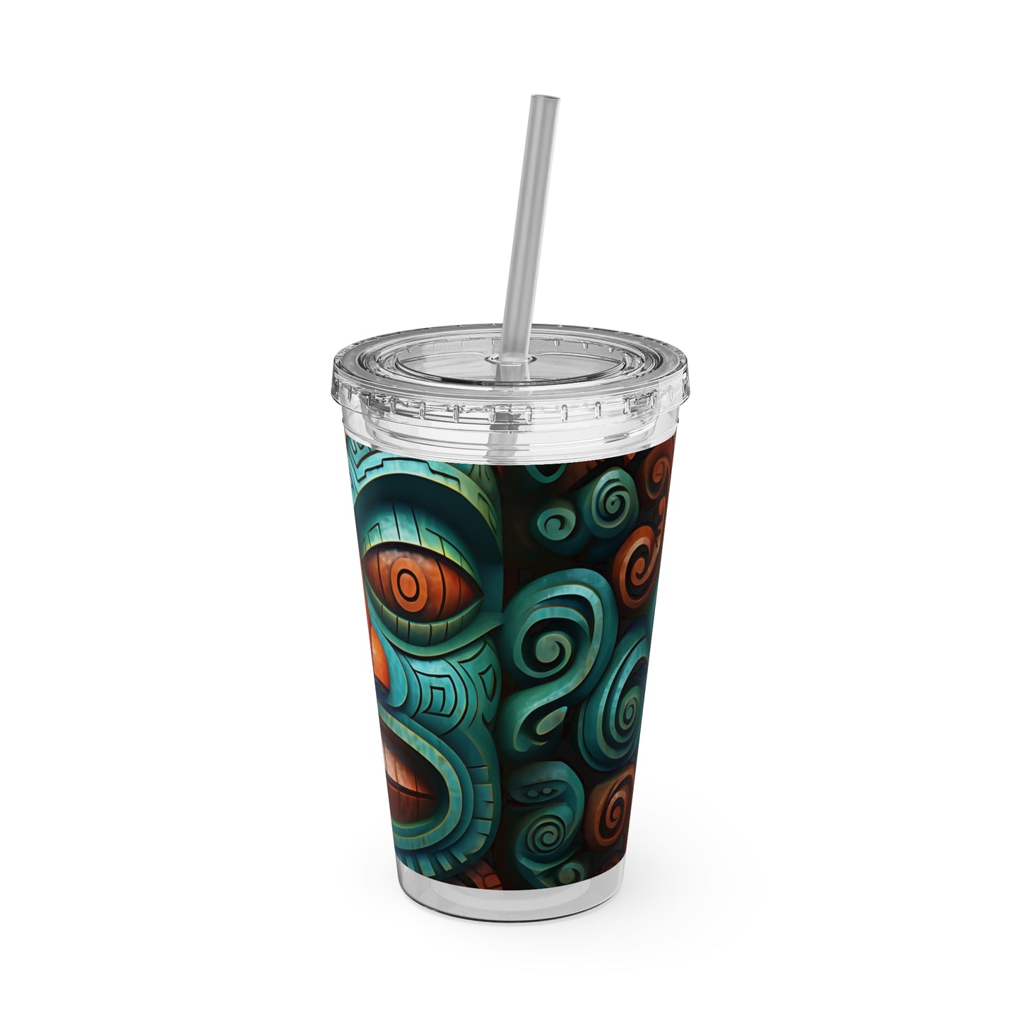 Tiki Sunsplash Tumbler with Straw, 16oz