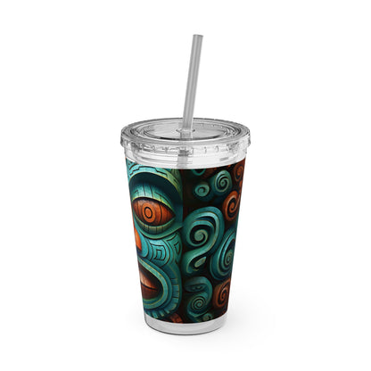 Tiki Sunsplash Tumbler with Straw, 16oz