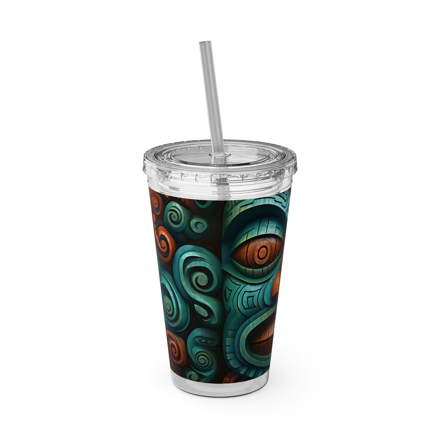 Tiki Sunsplash Tumbler with Straw, 16oz
