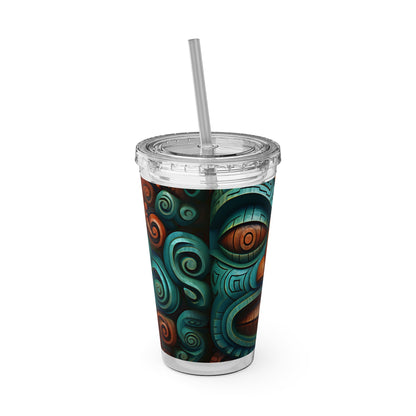 Tiki Sunsplash Tumbler with Straw, 16oz