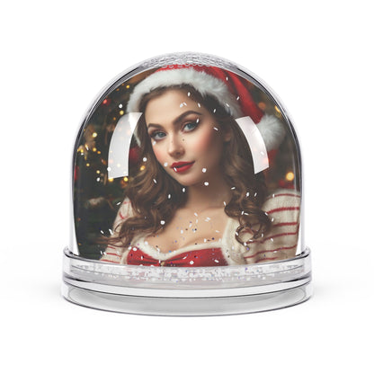Retro Pinup Girl Christmas Snow Globe #3