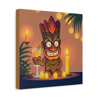 Canvas Print, Whimsical Retro Tiki Art, Tropical Drink, Matte Finish, 1 25", Wall Art, Home Decor, Beach House Decor, Hawaiian Decor,