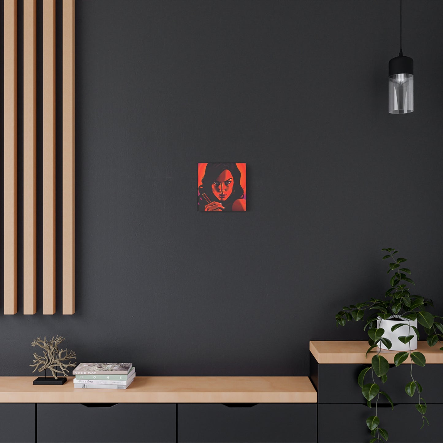 Canvas Wall Art, Pinup Woman Smoking Cigar for Man Cave, Cigar Aficionados, Retro Art Decor, Pinup Art Print, Wall Decor