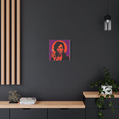 Canvas Wall Art, Pinup Woman Smoking Cigar for Man Cave, Cigar Aficionados, Retro Art Decor, Pinup Art Print, Wall Decor