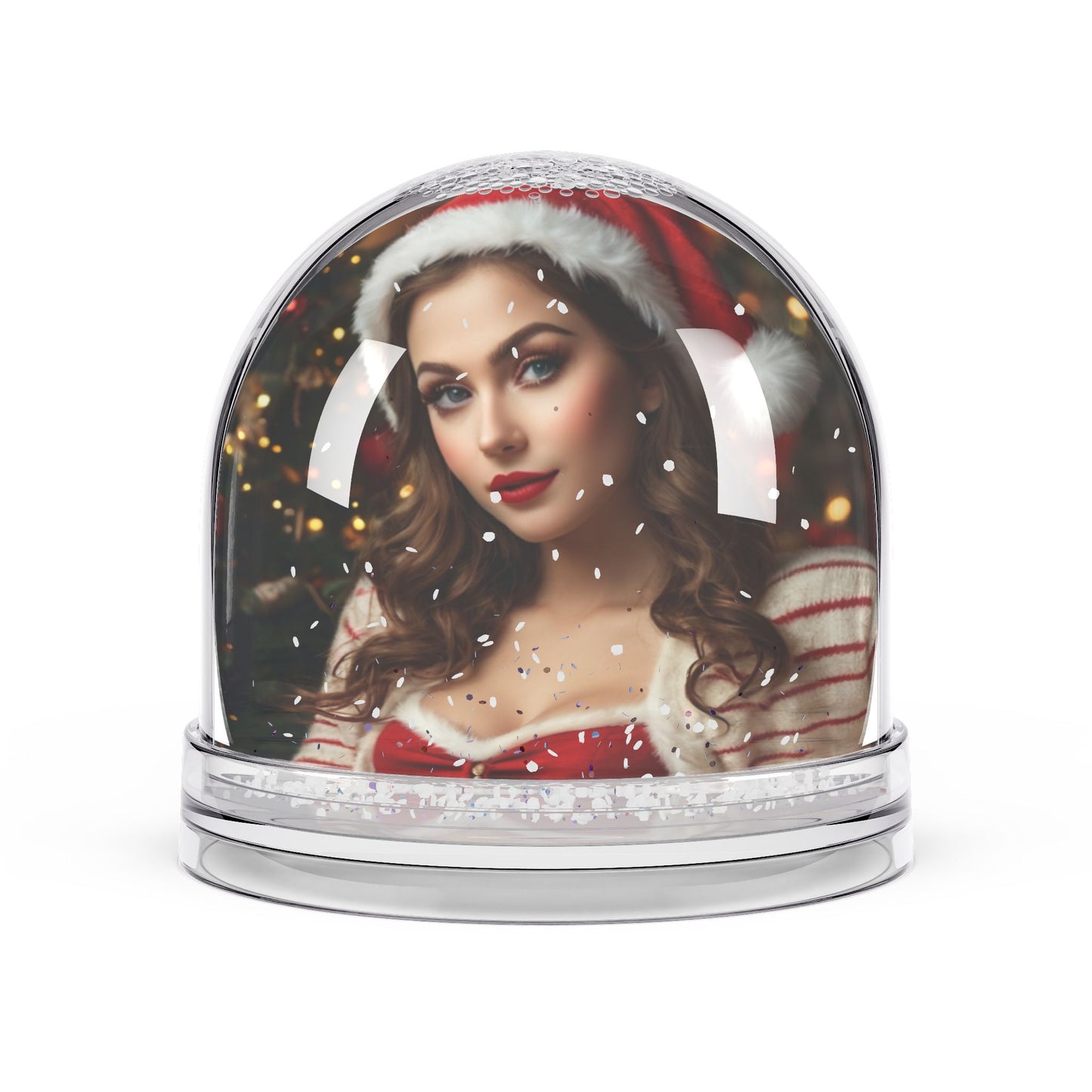 Retro Pinup Girl Christmas Snow Globe #3