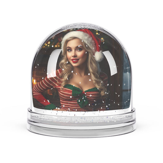 Retro Pinup Girl Christmas Snow Globe #1