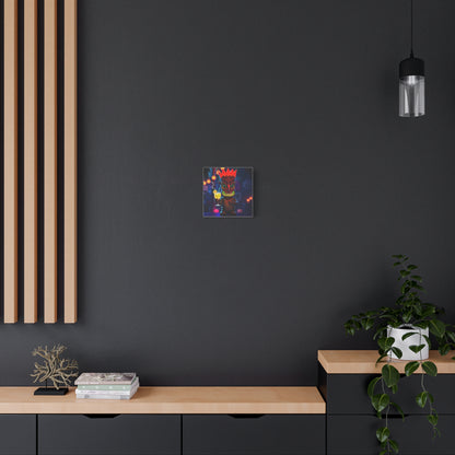 Canvas Print, Exotic Tiki Location with Tiki Drink, Tiki Statue, Nighttime Scene, Wall Art, Home Decor, Tropical Decor