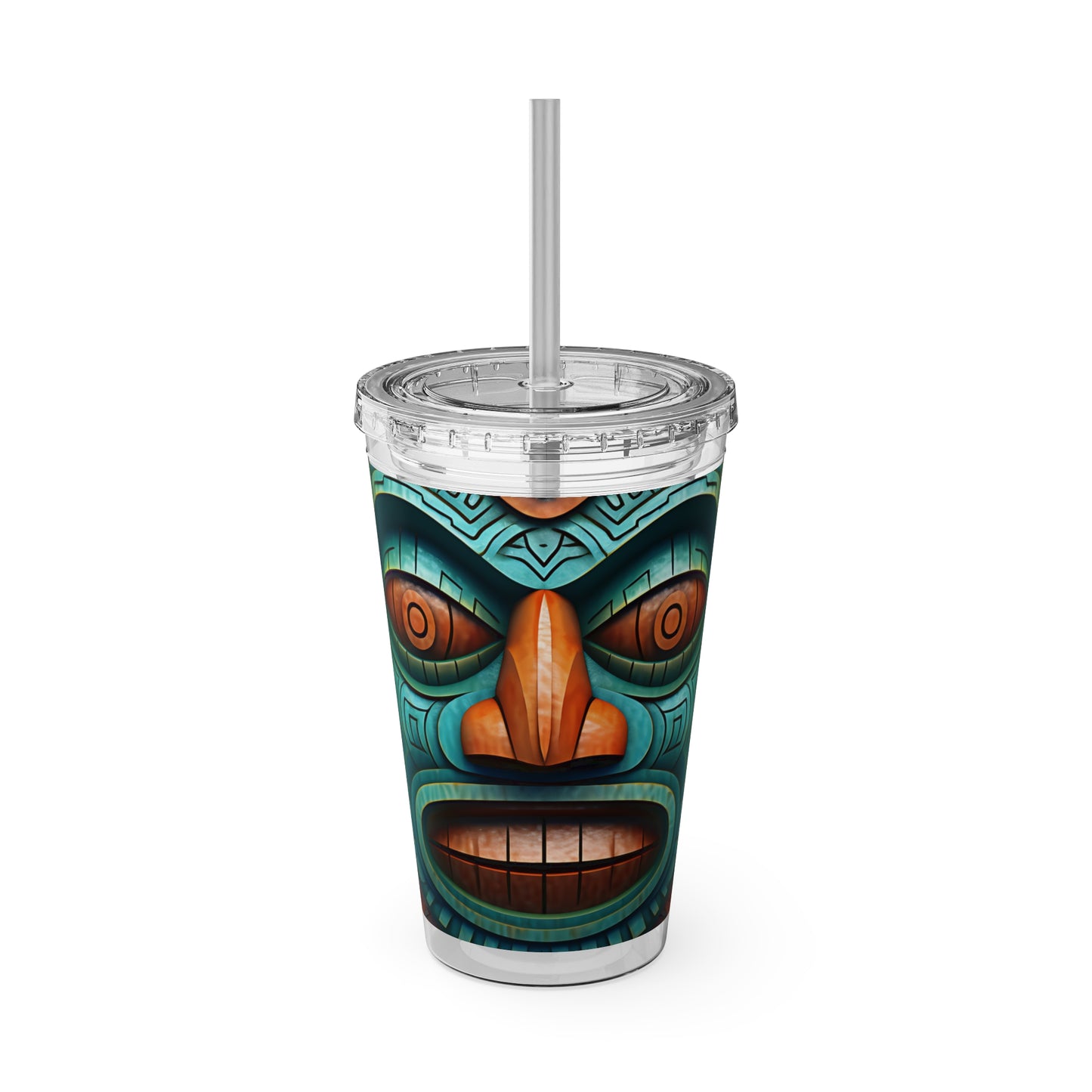 Tiki Sunsplash Tumbler with Straw, 16oz