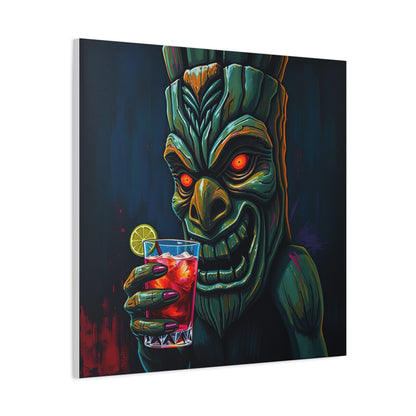 Tiki Bar Art Canvas, Unique Wall Decor for Home, Tiki Themed Gift, Tropical Vibe, Party Decoration, Bar Wall Art