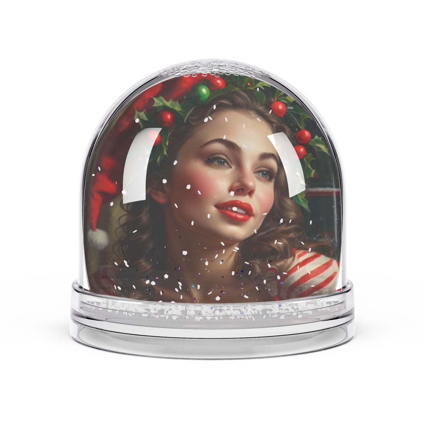 Retro Pinup Girl Christmas Snow Globe #6