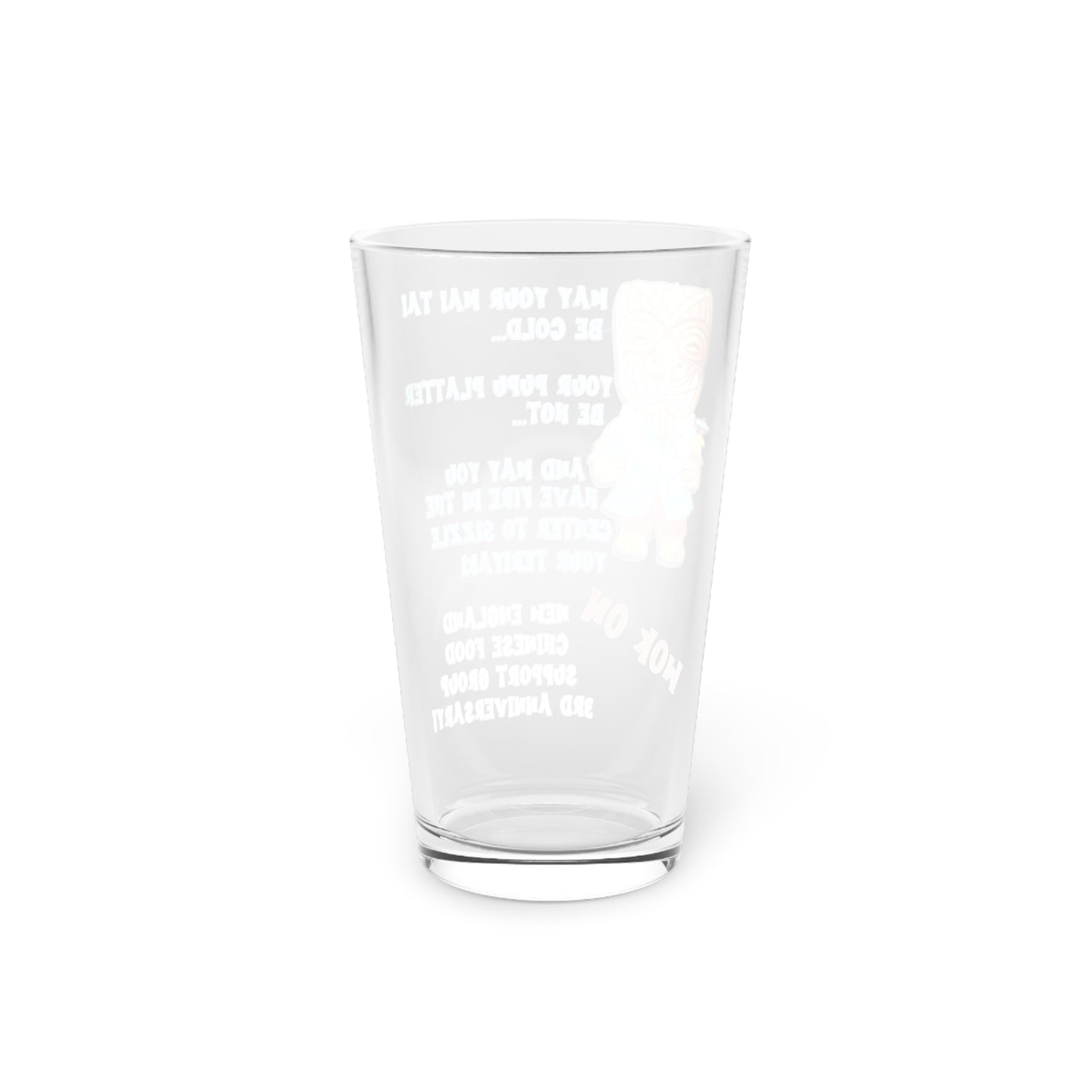 New England Chinese Food Pint Glass, 16oz