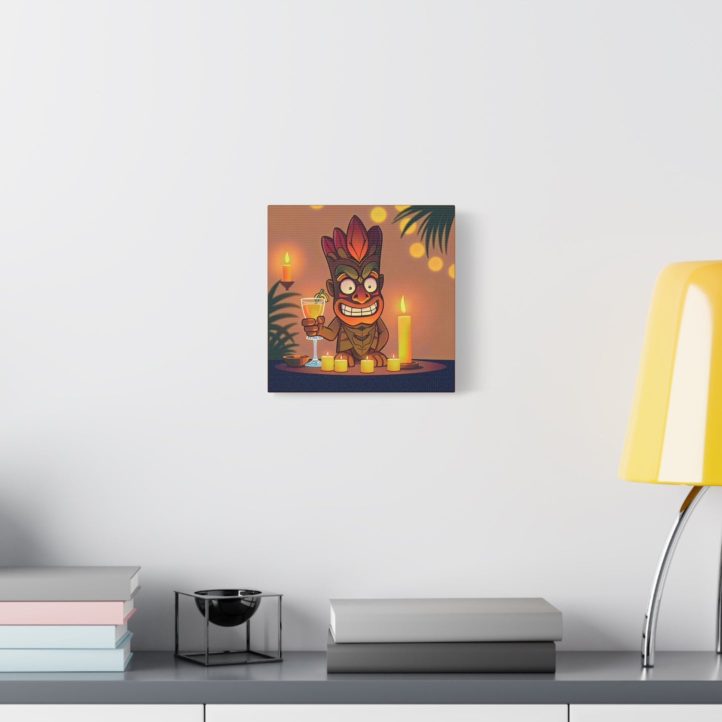 Canvas Print, Whimsical Retro Tiki Art, Tropical Drink, Matte Finish, 1 25", Wall Art, Home Decor, Beach House Decor, Hawaiian Decor,