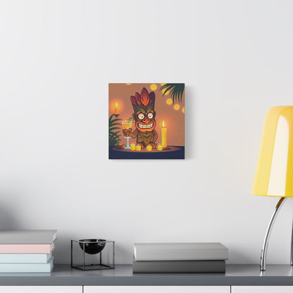 Canvas Print, Whimsical Retro Tiki Art, Tropical Drink, Matte Finish, 1 25", Wall Art, Home Decor, Beach House Decor, Hawaiian Decor,