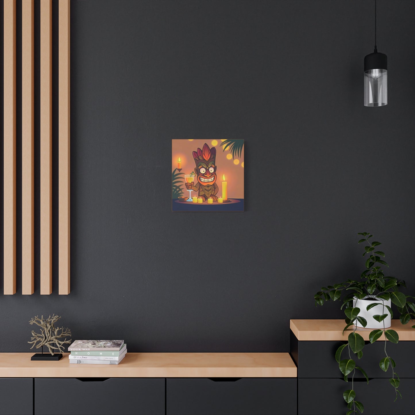 Canvas Print, Whimsical Retro Tiki Art, Tropical Drink, Matte Finish, 1 25", Wall Art, Home Decor, Beach House Decor, Hawaiian Decor,