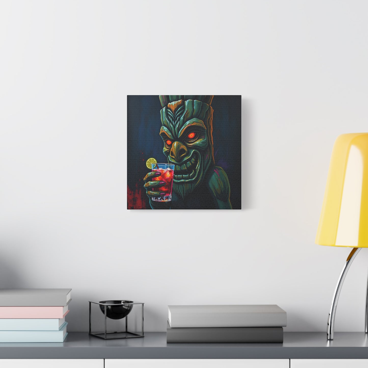 Tiki Bar Art Canvas, Unique Wall Decor for Home, Tiki Themed Gift, Tropical Vibe, Party Decoration, Bar Wall Art