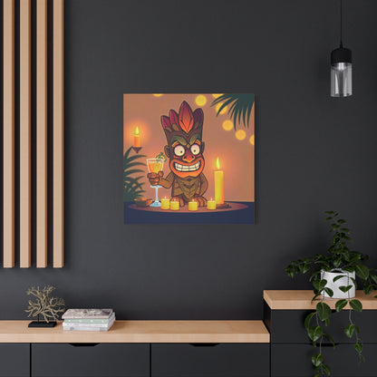 Canvas Print, Whimsical Retro Tiki Art, Tropical Drink, Matte Finish, 1 25", Wall Art, Home Decor, Beach House Decor, Hawaiian Decor,