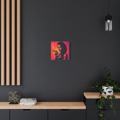 Canvas Wall Art, Pinup Woman Smoking Cigar for Man Cave, Cigar Aficionados, Retro Art Decor, Pinup Art Print, Wall Decor