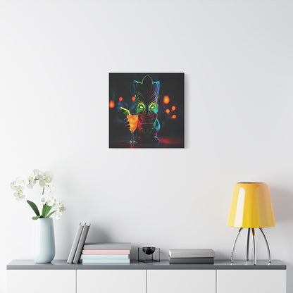 Canvas Print, Tiki Statue Tropical Paradise Wall Art Decor, Exotic Drink, Matte, Stretched, 1 25", Hawaiian Home Decor, Island Vibes,
