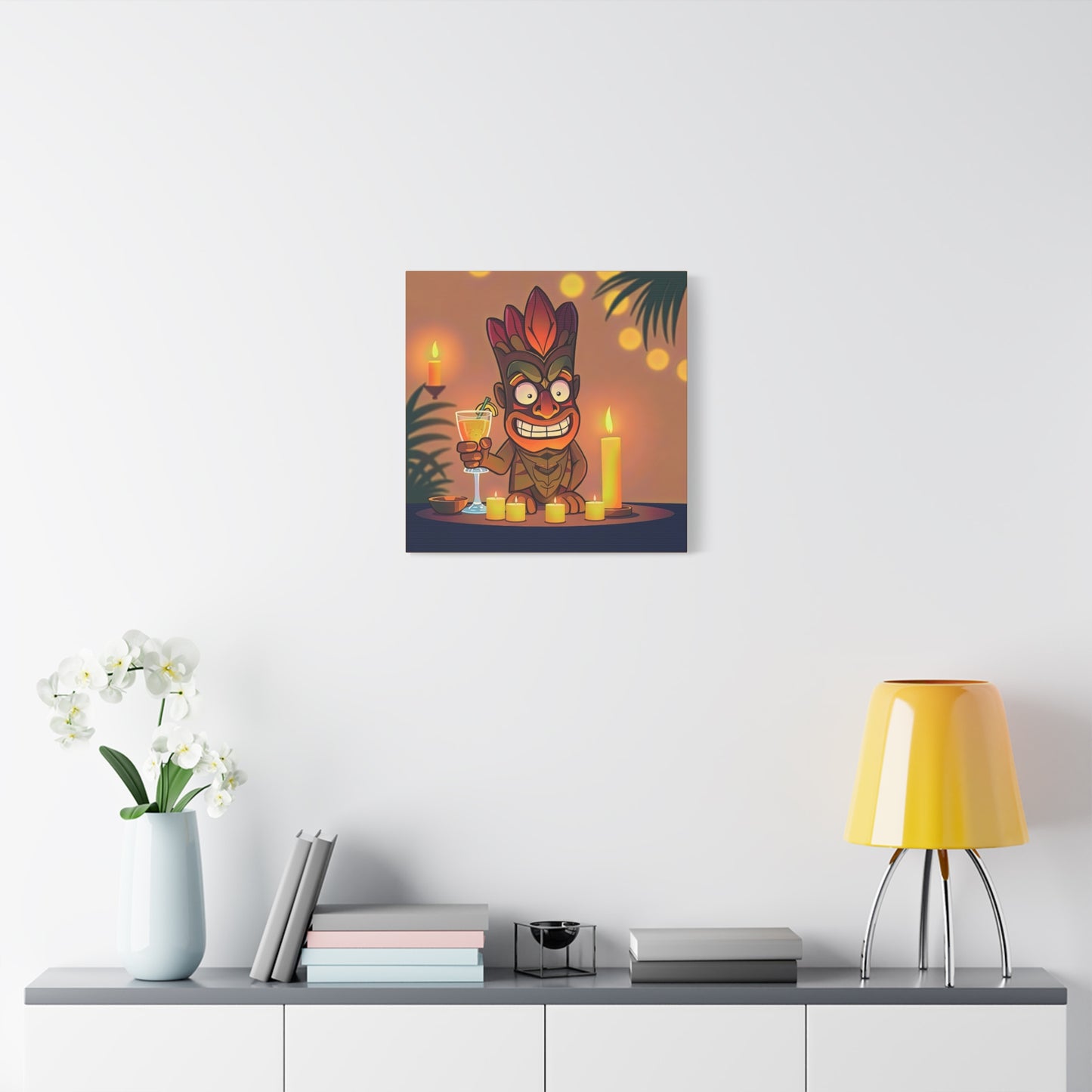 Canvas Print, Whimsical Retro Tiki Art, Tropical Drink, Matte Finish, 1 25", Wall Art, Home Decor, Beach House Decor, Hawaiian Decor,