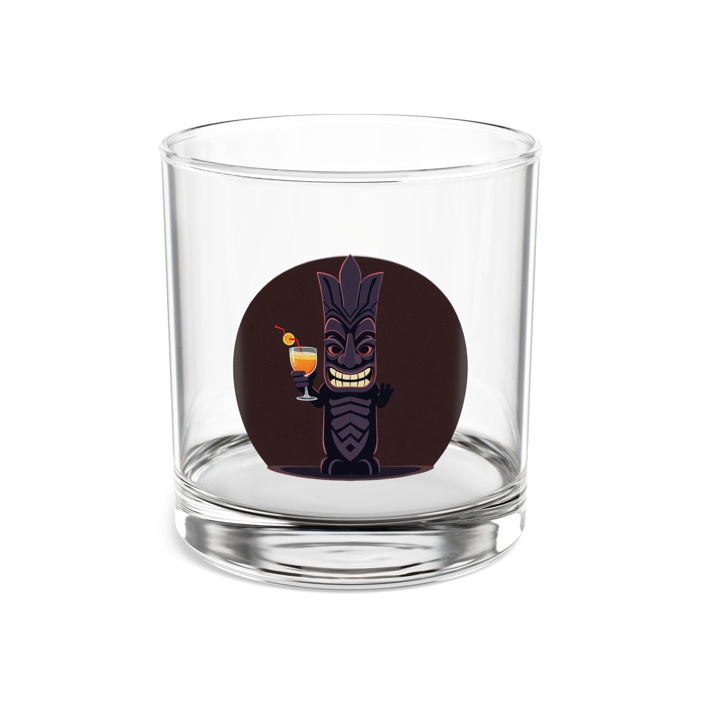 Tiki Cocktail Rocks Glass, Fun Tiki Glass for Parties, Unique Barware Gift, Home Bar Essentials, Tropical Drink Glass