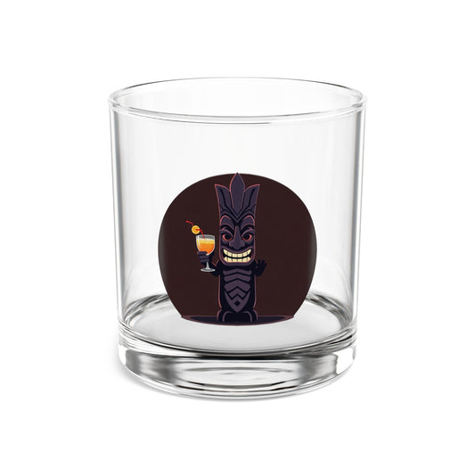 Tiki Cocktail Rocks Glass, Fun Tiki Glass for Parties, Unique Barware Gift, Home Bar Essentials, Tropical Drink Glass