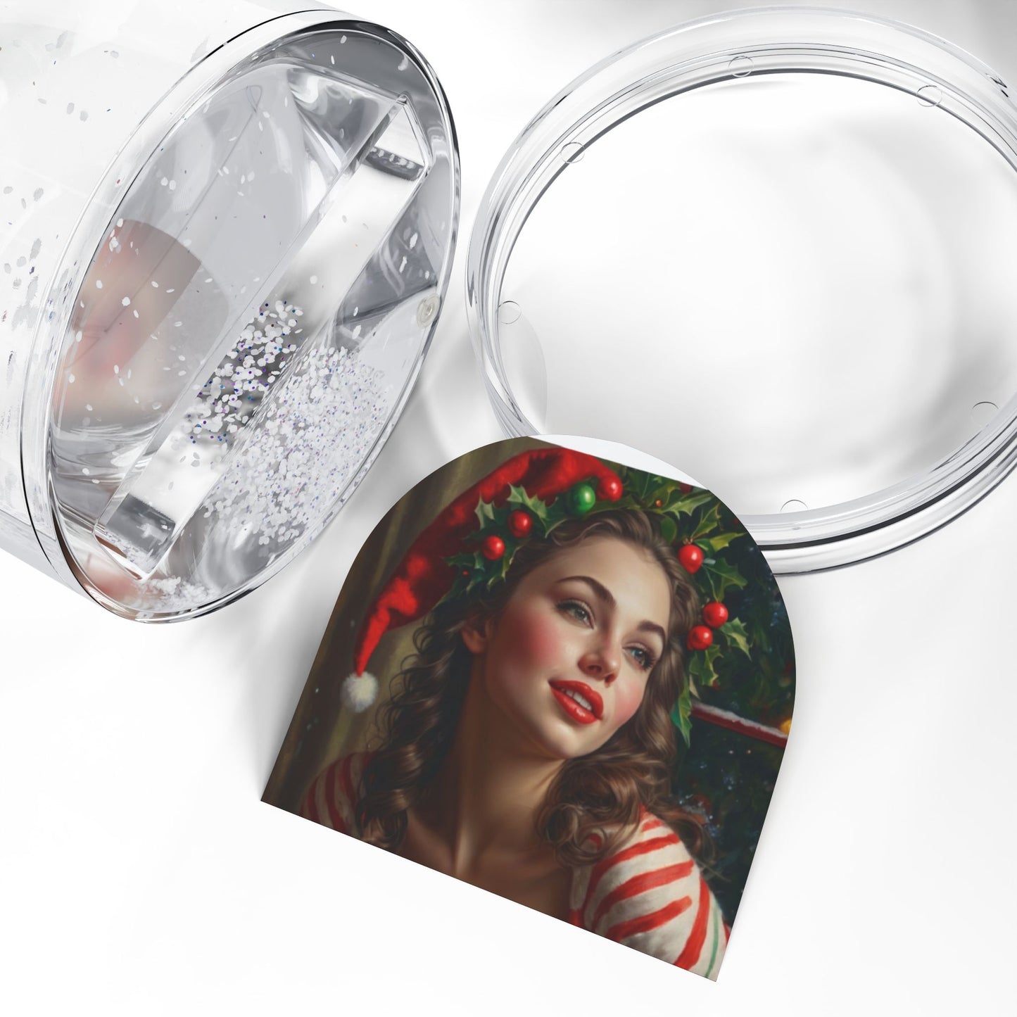 Retro Pinup Girl Christmas Snow Globe #6