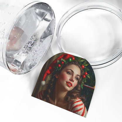 Retro Pinup Girl Christmas Snow Globe #6