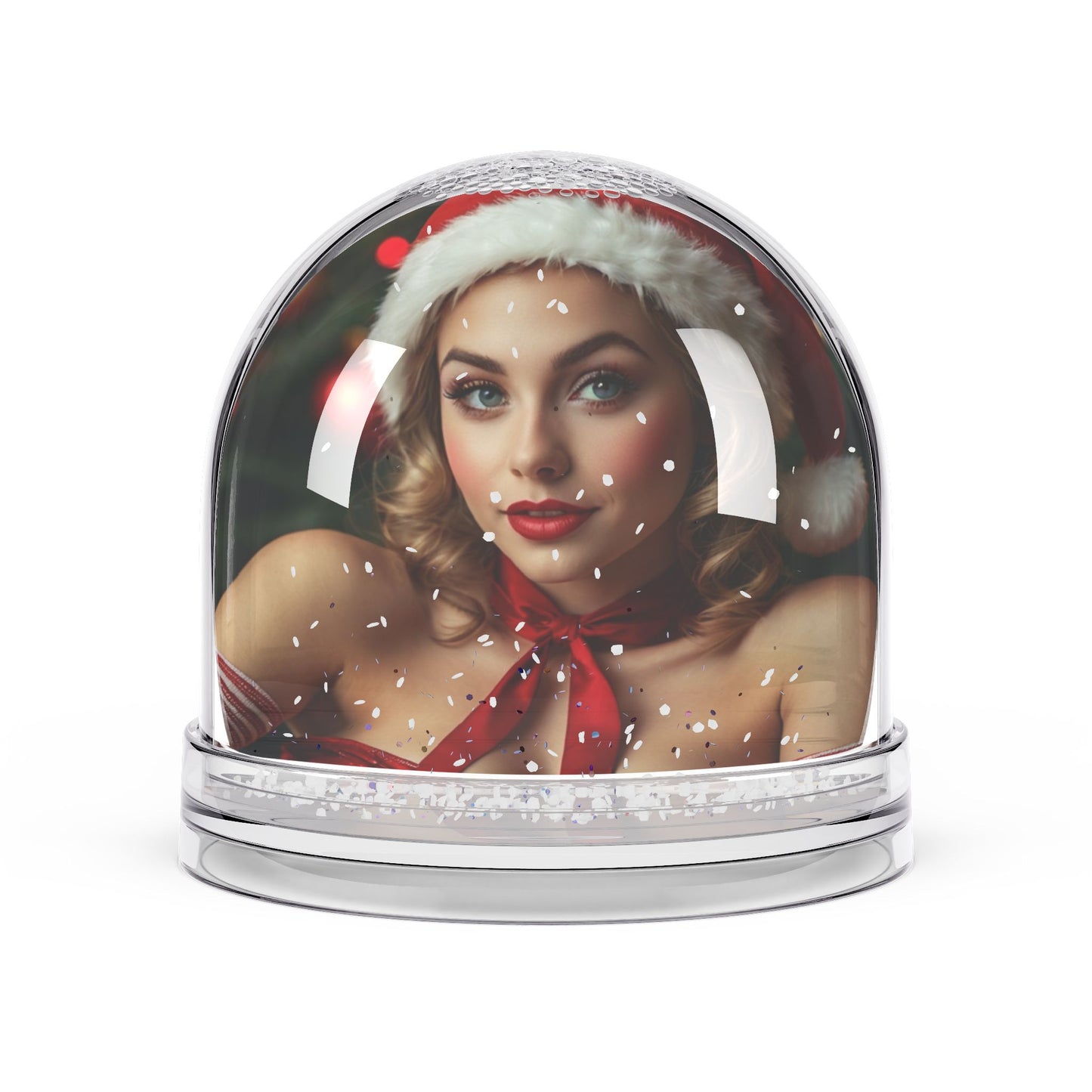 Retro Pinup Girl Christmas Snow Globe #7