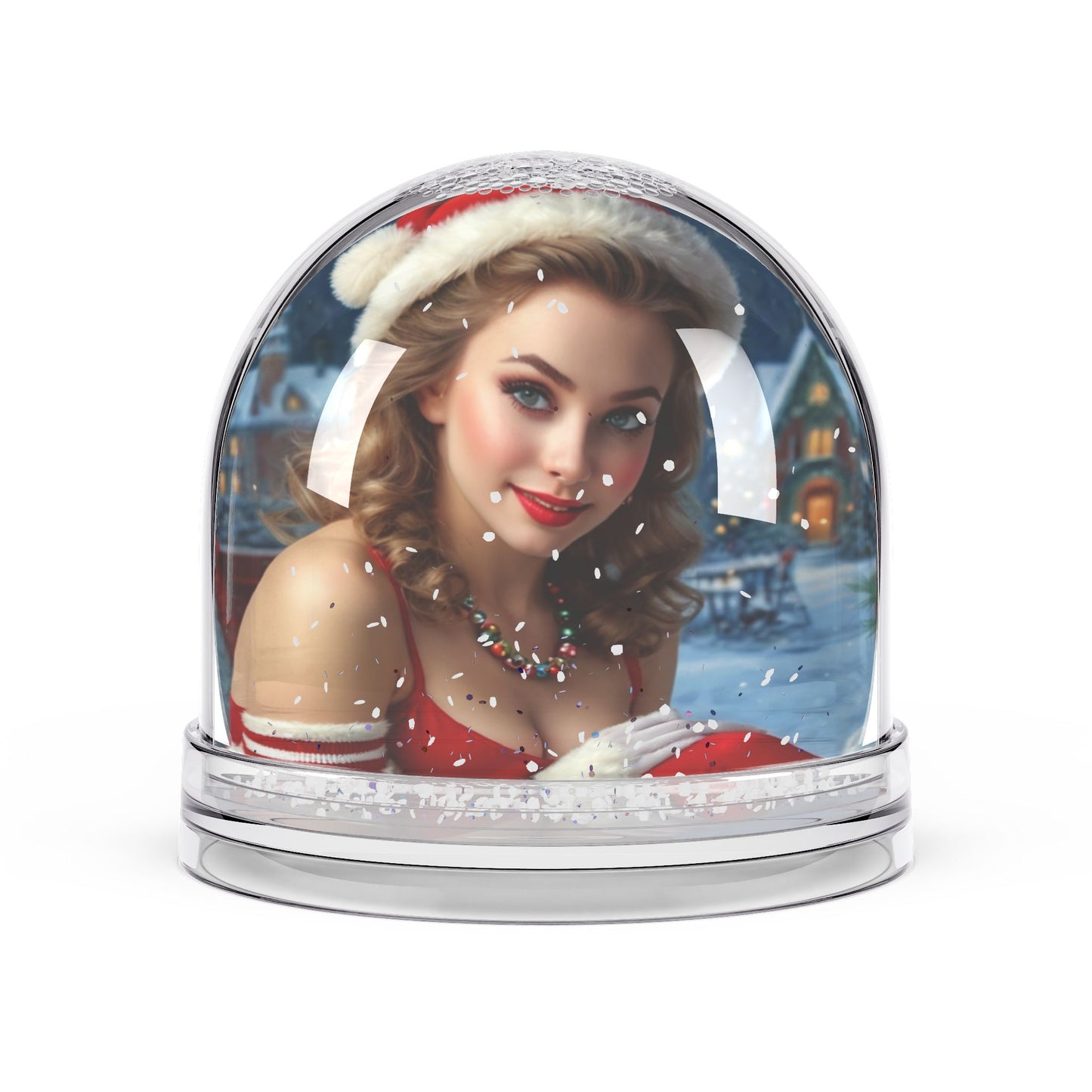 Retro Pinup Girl Christmas Snow Globe #5