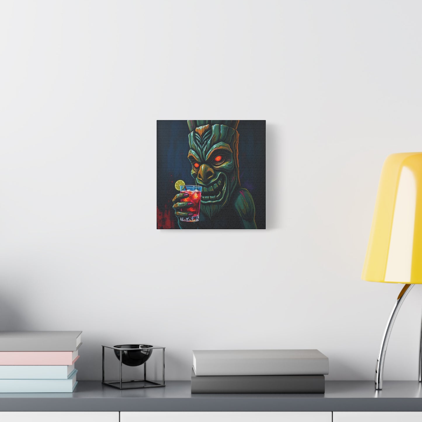 Tiki Bar Art Canvas, Unique Wall Decor for Home, Tiki Themed Gift, Tropical Vibe, Party Decoration, Bar Wall Art