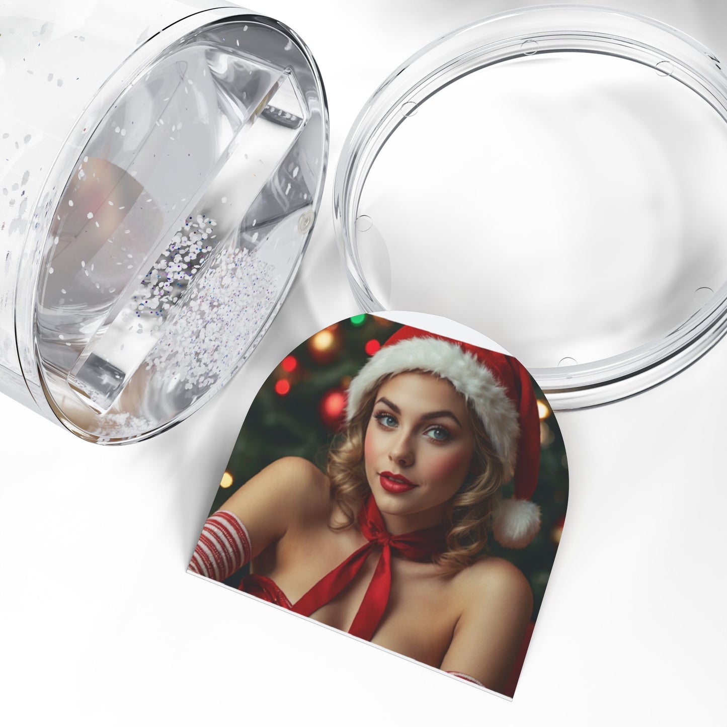 Retro Pinup Girl Christmas Snow Globe #7
