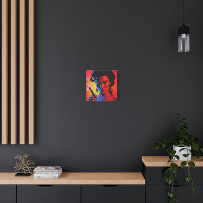 Canvas Wall Art, Pinup Woman Smoking Cigar for Man Cave, Cigar Aficionados, Retro Art Decor, Pinup Art Print, Wall Decor