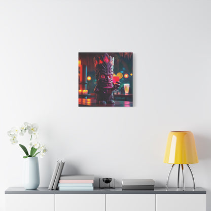 Canvas Print, Exotic Tiki Statue with Drink, Tiki Location Art, Home Decor, Wall Art, Tropical Print, Tiki Decor