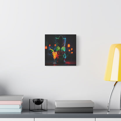 Canvas Print, Tiki Statue Tropical Paradise Wall Art Decor, Exotic Drink, Matte, Stretched, 1 25", Hawaiian Home Decor, Island Vibes,